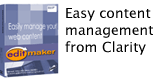 Easily manage your website with Clarity's editmaker content management tool